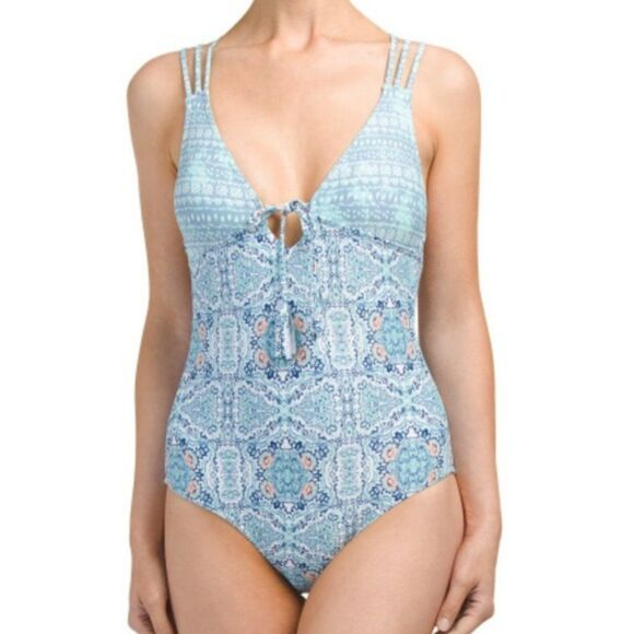 ASOS Cikada Boho Print Strappy One Piece - Picture 3 of 10